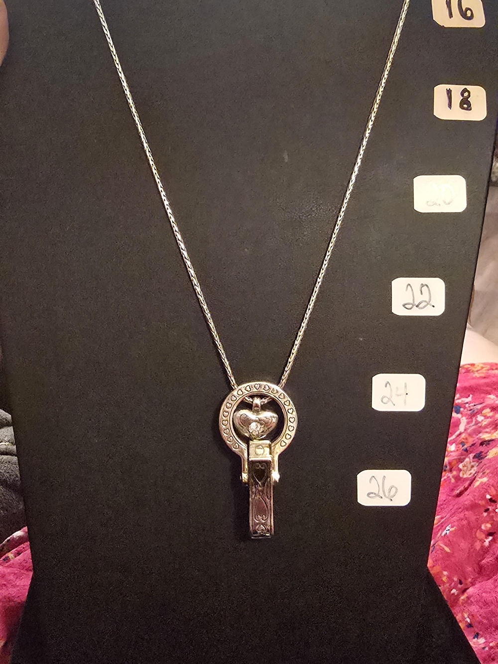 Brighton silver-tone badge clip lanyard necklace
